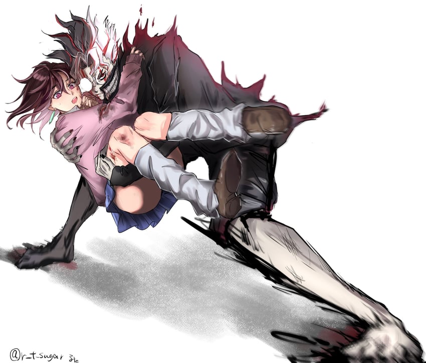 ayase momo and takakura ken (dandadan) drawn by r_t_sugar