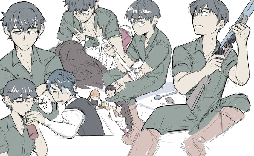marina, levi, daan, karin, and marcoh (fear & hunger and 1 more) drawn by onac911