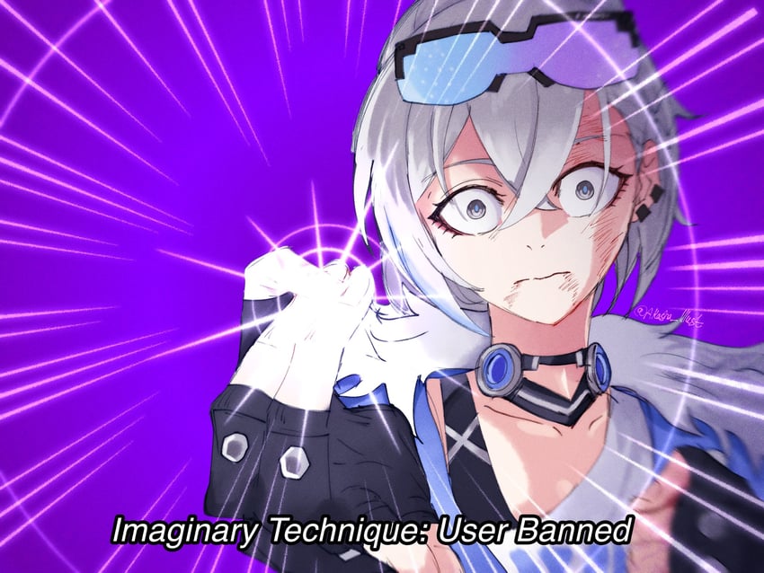 silver wolf (honkai and 2 more) drawn by akashicelegy