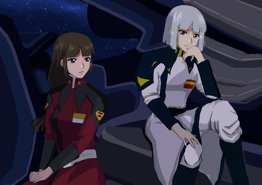 yzak joule and shiho hahnenfuss (gundam and 2 more) drawn by owdreyart