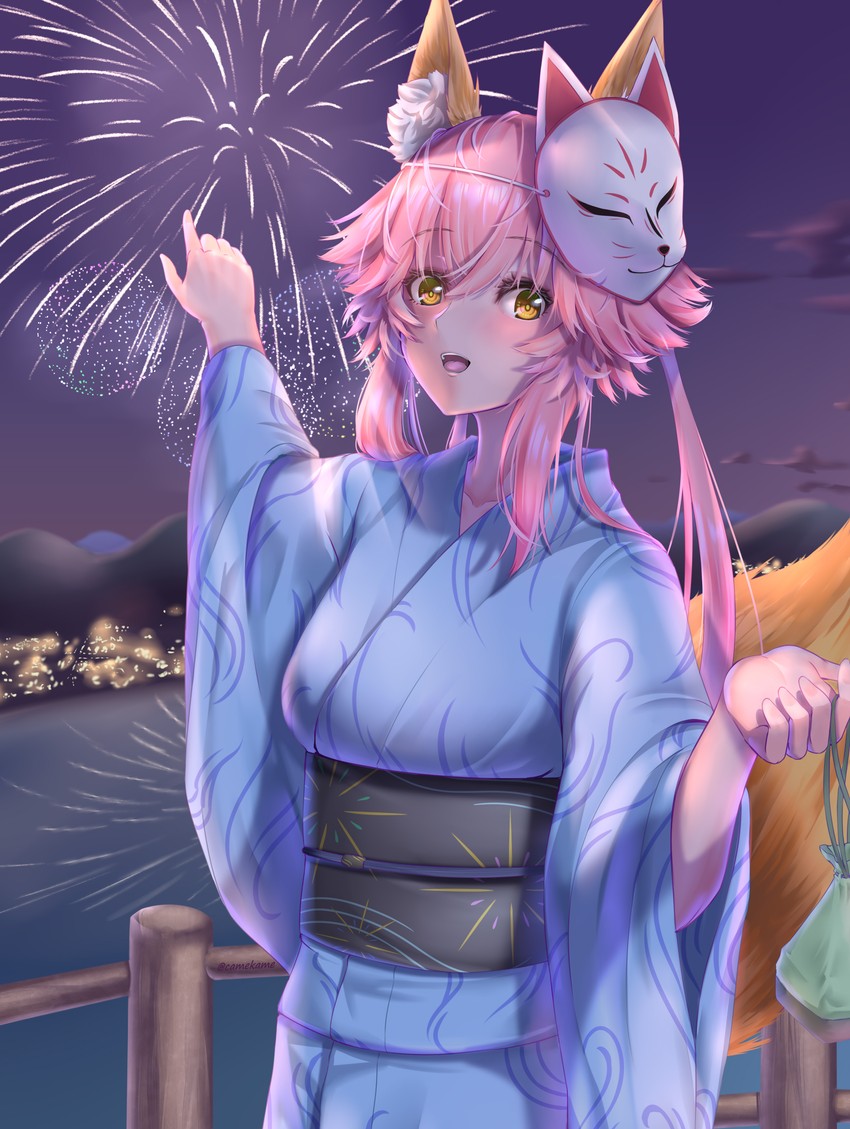 tamamo and tamamo no mae (fate and 2 more) drawn by kamehito