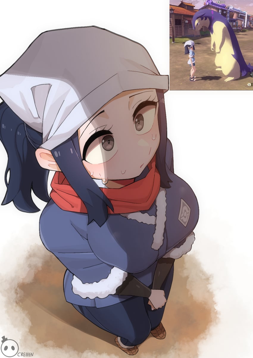 akari and hisuian typhlosion (pokemon and 1 more) drawn by creeeen_jjang