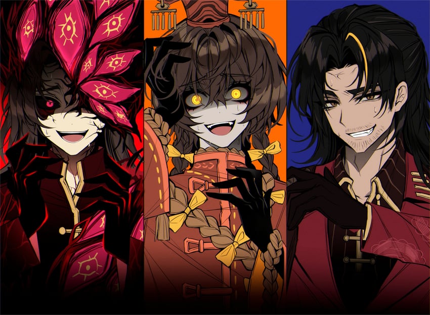 xue pan, lei heng, and shi yihua (project moon and 1 more) drawn by cherry_oux