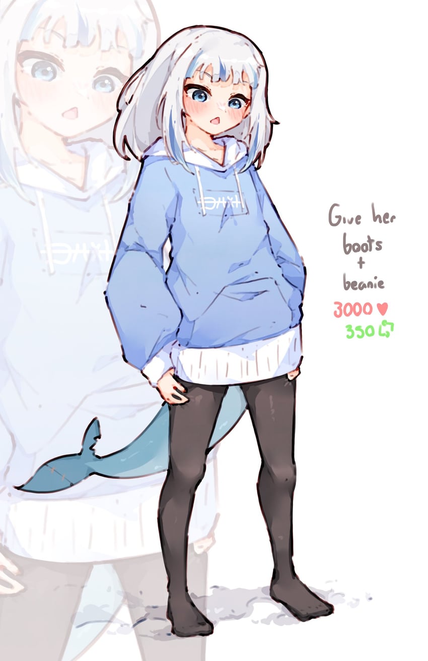 gawr gura (hololive and 1 more) drawn by ma_draws