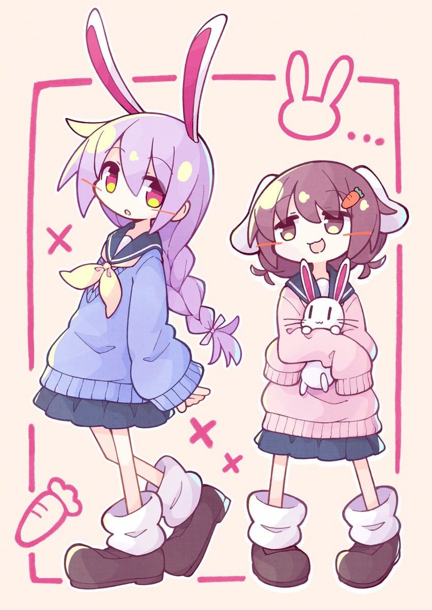 reisen udongein inaba and inaba tewi (touhou) drawn by asameshi
