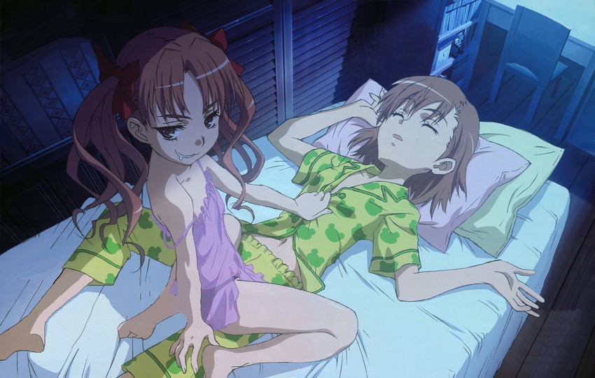 misaka mikoto, shirai kuroko, and gekota (toaru majutsu no index and 1 more) drawn by hataike_hiroyuki