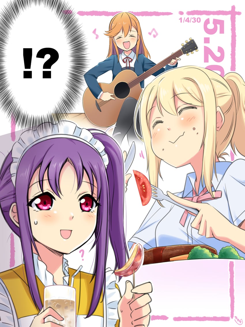 shibuya kanon, miyashita ai, and kazuno sarah (love live! and 3 more) drawn by bunji