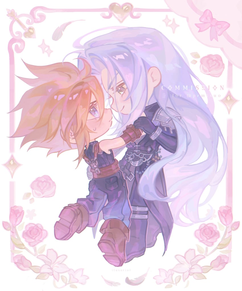 cloud strife and sephiroth (final fantasy and 2 more) drawn by ilusorial