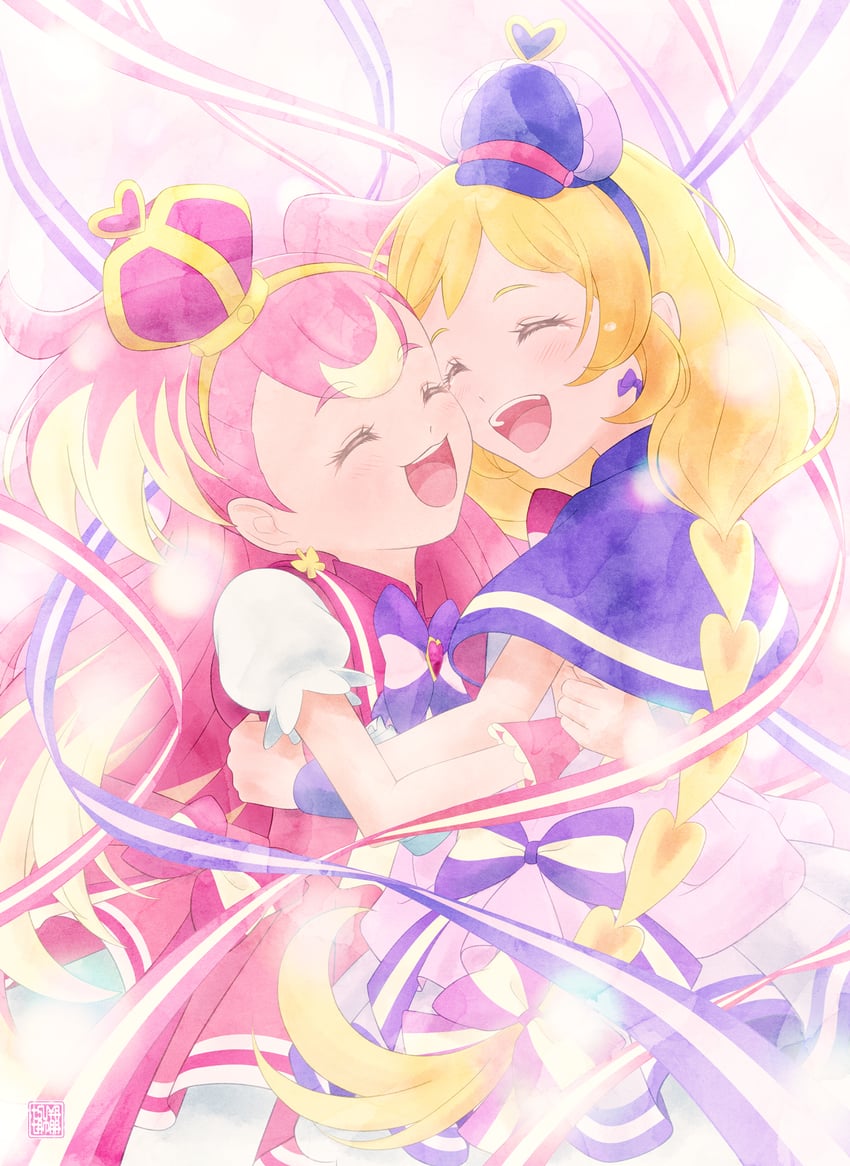 inukai komugi, inukai iroha, cure wonderful, and cure friendy (precure and 1 more) drawn by tsuyatamaa