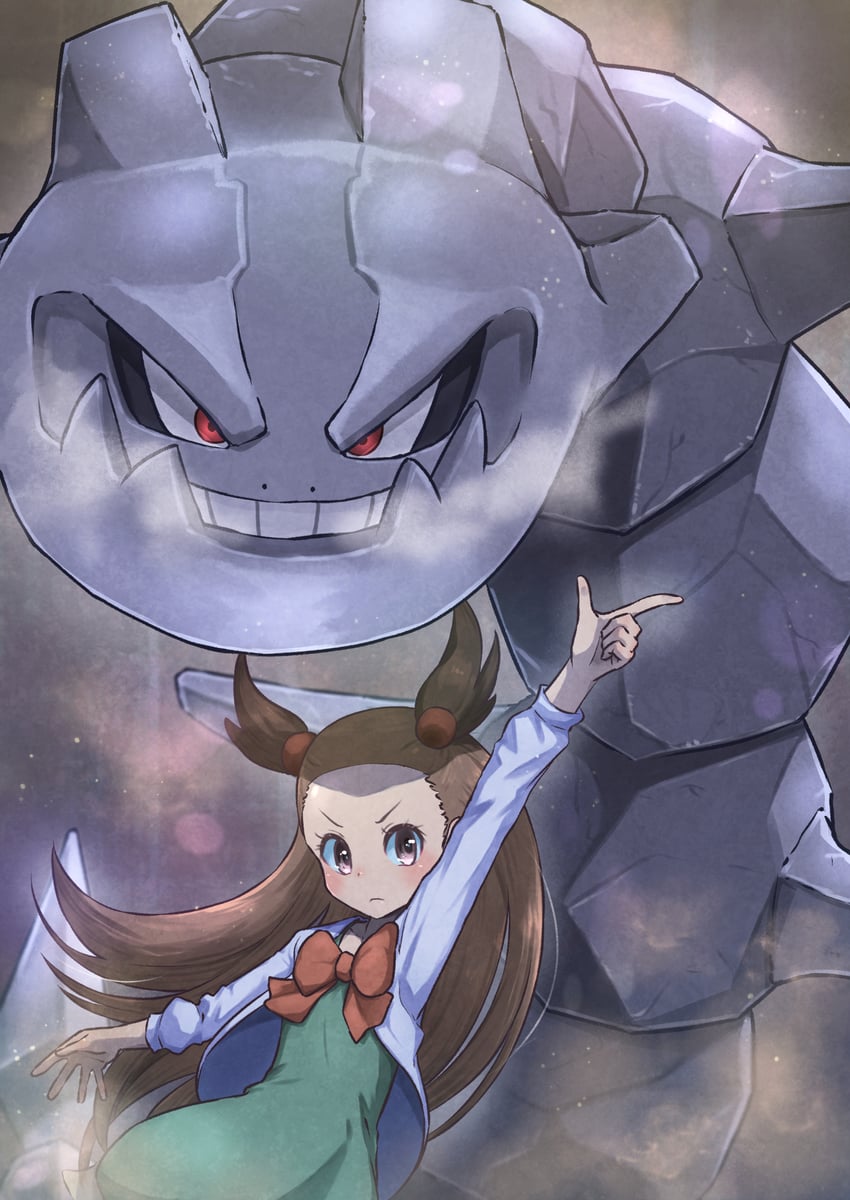 jasmine and steelix (pokemon and 1 more) drawn by kotobukkii_(yt_lvlv)