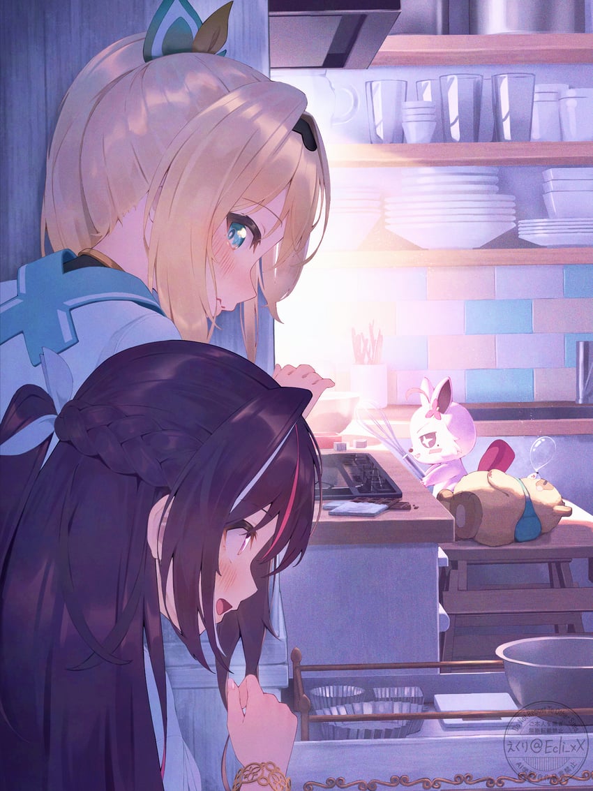 kazama iroha, pokobee, azki, and pioneer (hololive) drawn by ecli_xx