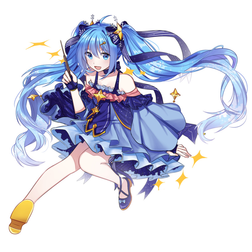 hatsune miku and yuki miku (vocaloid and 1 more) drawn by po2po