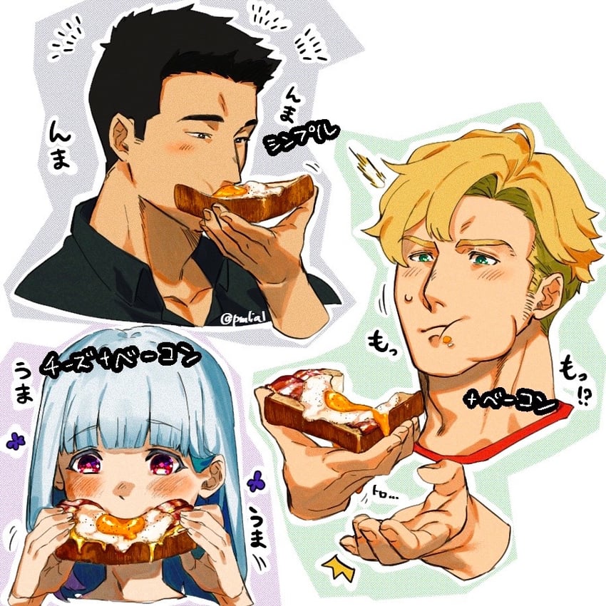 ao isami, lewis smith, and lulu (yuuki bakuhatsu bang bravern) drawn by pmlial