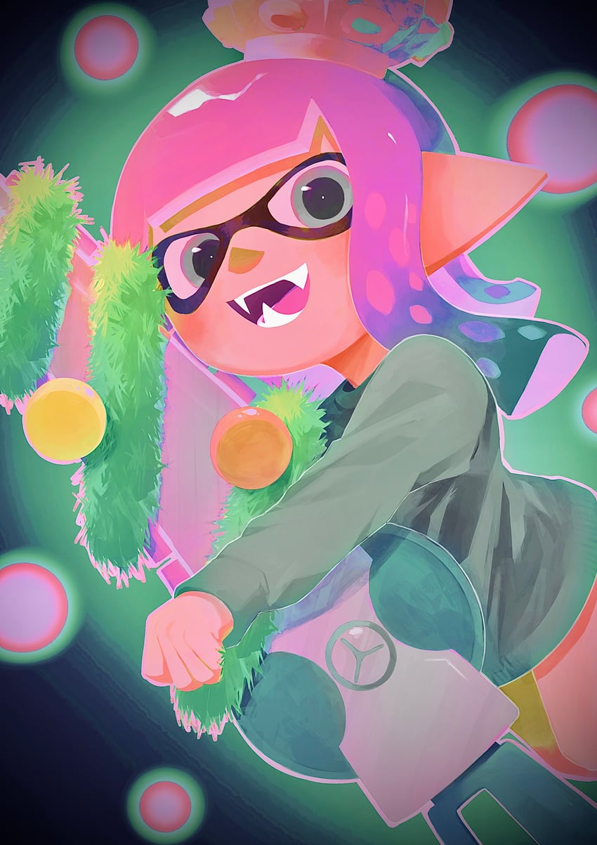 inkling player character and inkling girl (splatoon and 1 more) drawn by nupi_(nu_55)