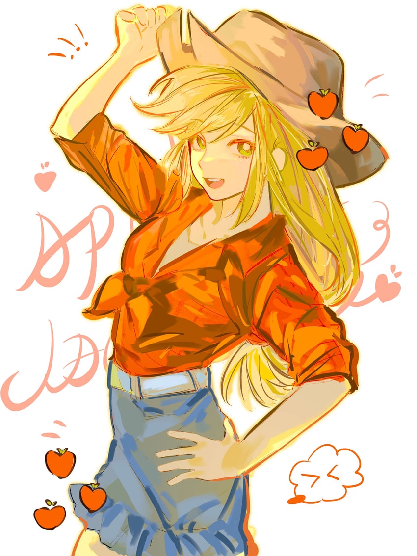 applejack (my little pony and 2 more) drawn by bubutoday