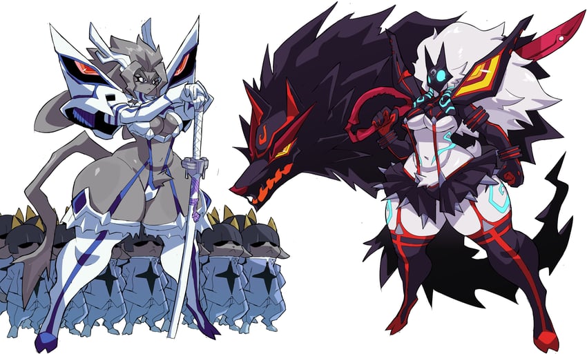 matoi ryuuko, senketsu, kiryuuin satsuki, junketsu, kindred, and 4 more (league of legends and 2 more) drawn by cyberlord1109