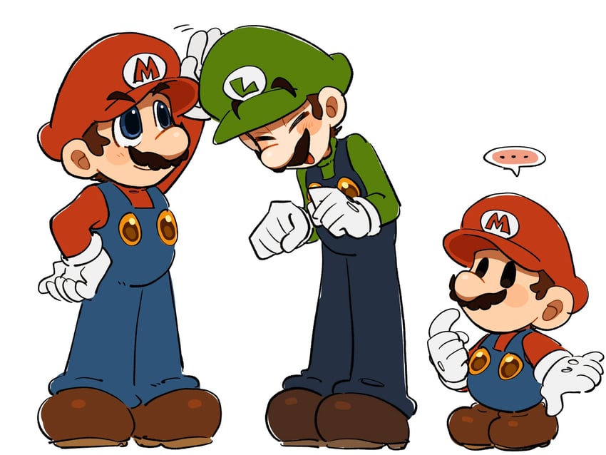 mario, luigi, and paper mario (mario and 3 more) drawn by mimimi_(mimimim9999)