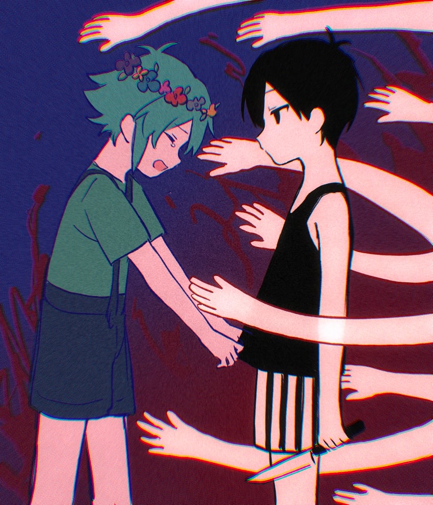 omori and basil (omori) drawn by kitano_yukiusagi