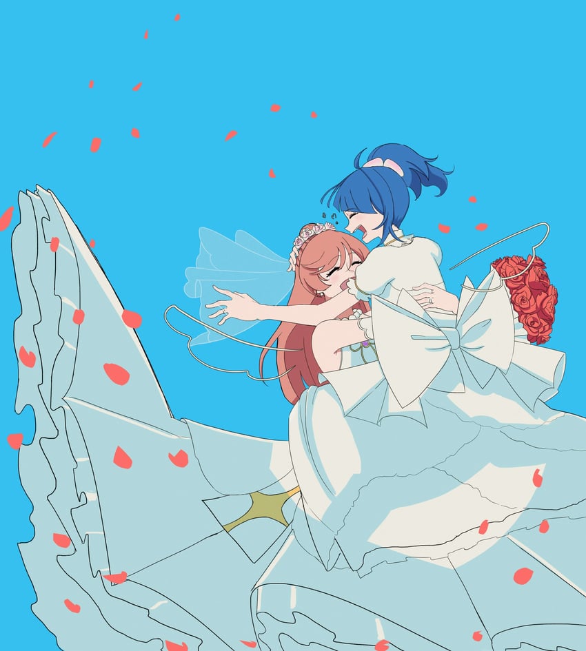 sora harewataru and nijigaoka mashiro (precure and 1 more) drawn by ladraodarte
