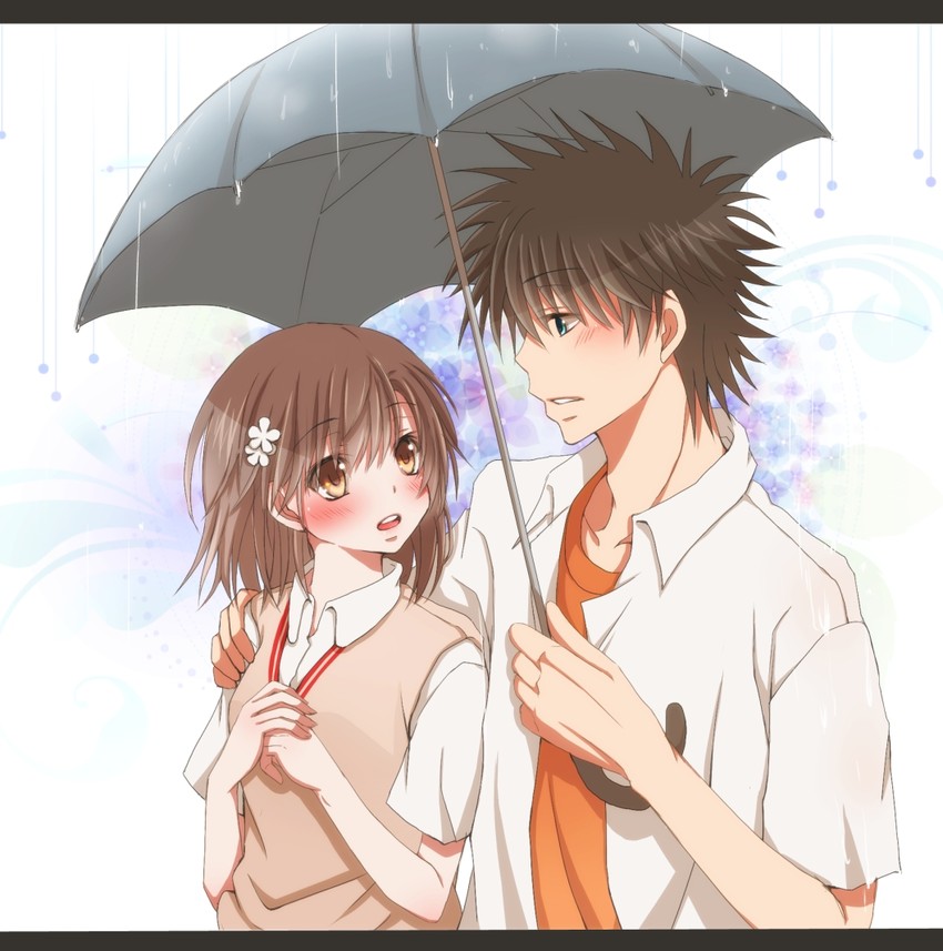 misaka mikoto and kamijou touma (toaru majutsu no index and 1 more) drawn by hiro_(hirohiro31)