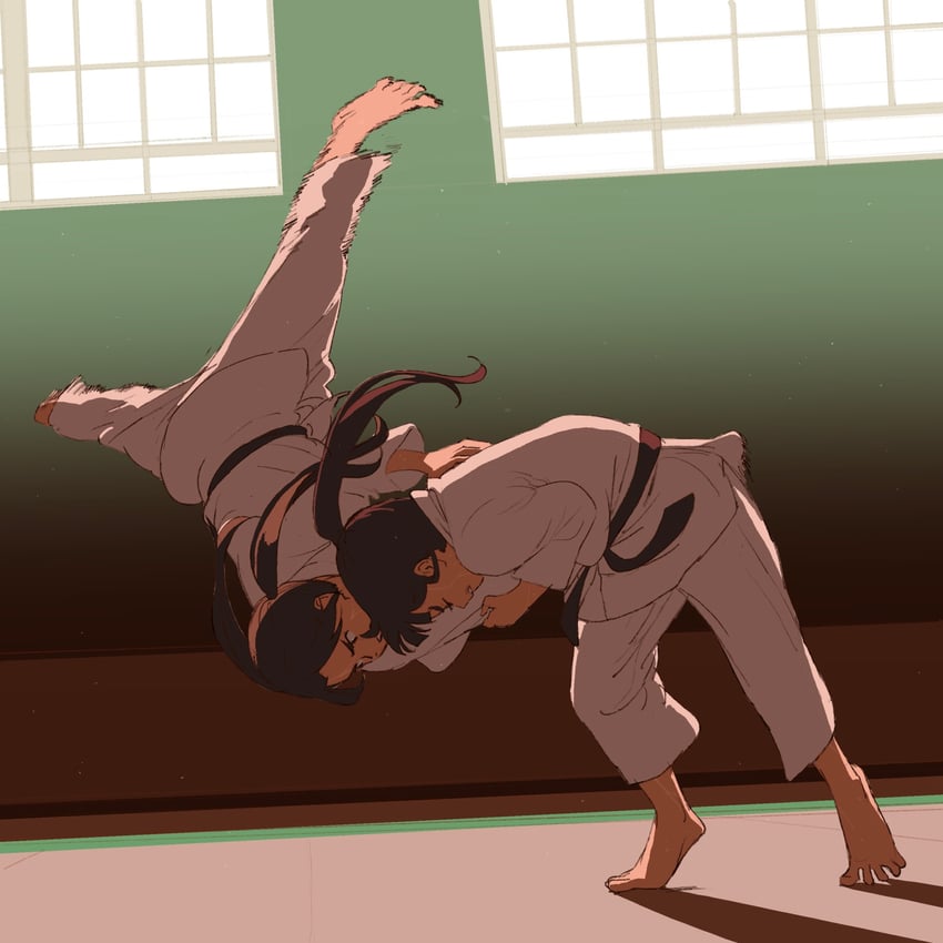 hiura towa and amane erika (mou ippon!) drawn by 55bata6rou