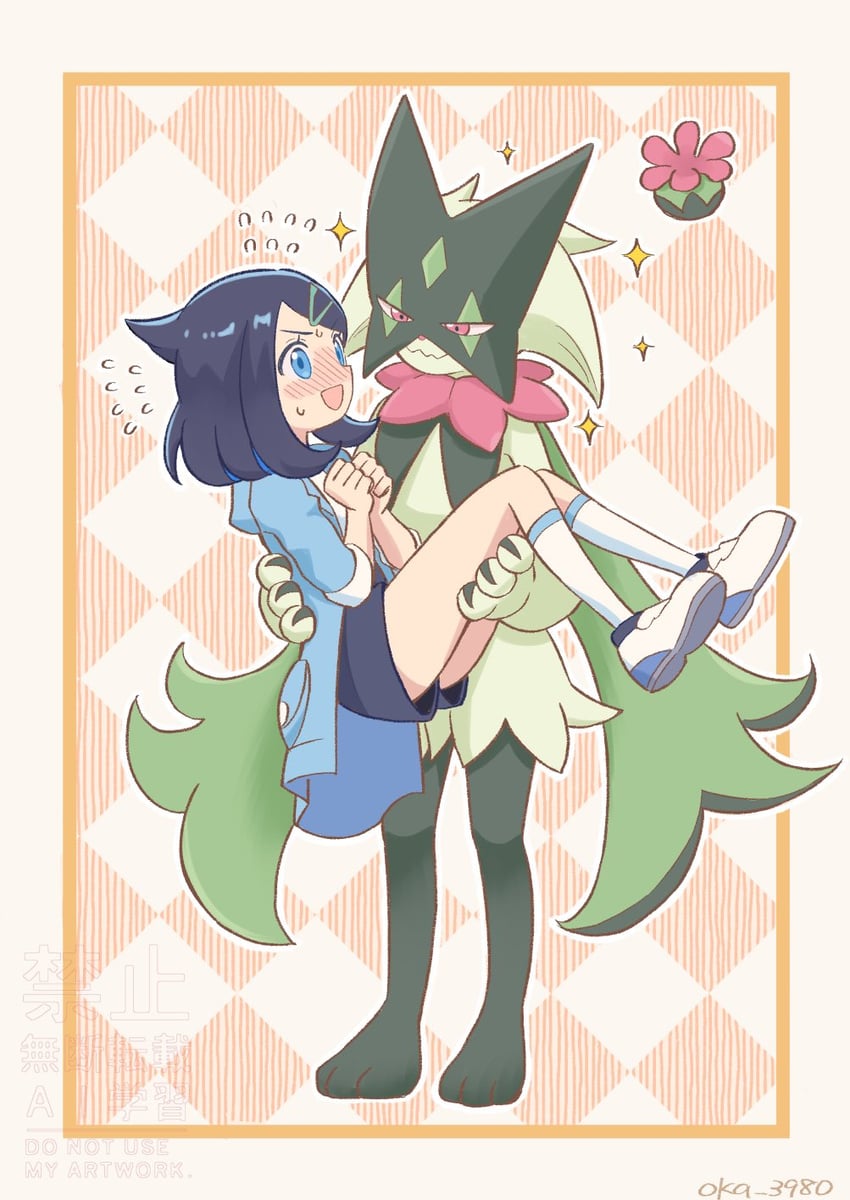 liko and meowscarada (pokemon and 1 more) drawn by oka_3776