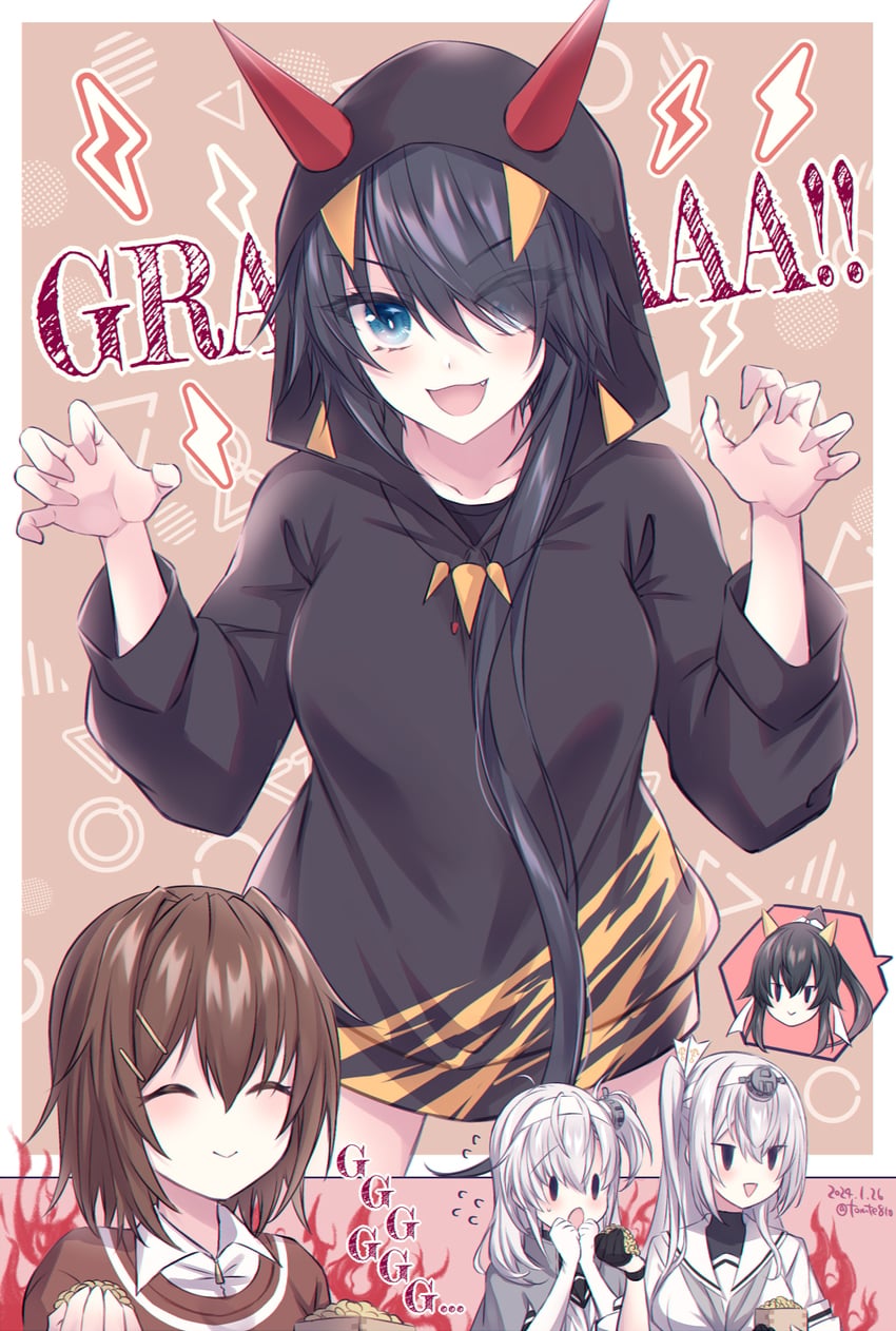 suzutsuki, furutaka, kako, and fuyutsuki (kantai collection) drawn by kabocha_torute