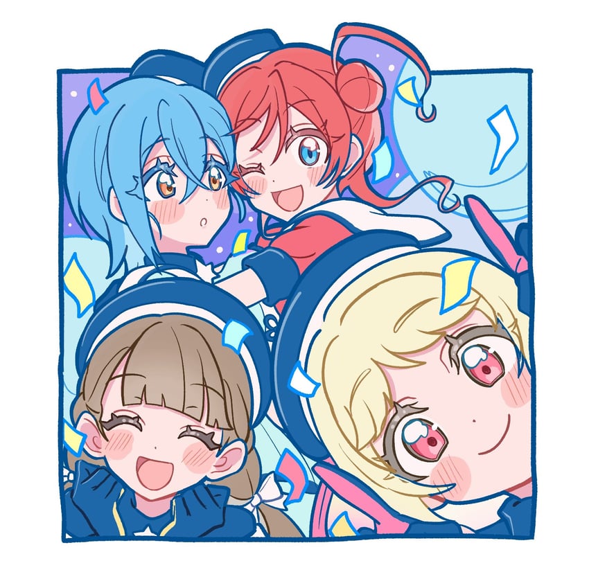 wakana shiki, yoneme mei, onitsuka natsumi, and sakurakoji kinako (love live! and 1 more) drawn by techimi