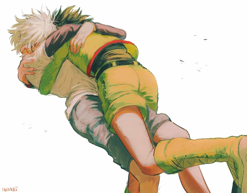 killua zoldyck and gon freecss (hunter x hunter) drawn by iwakki
