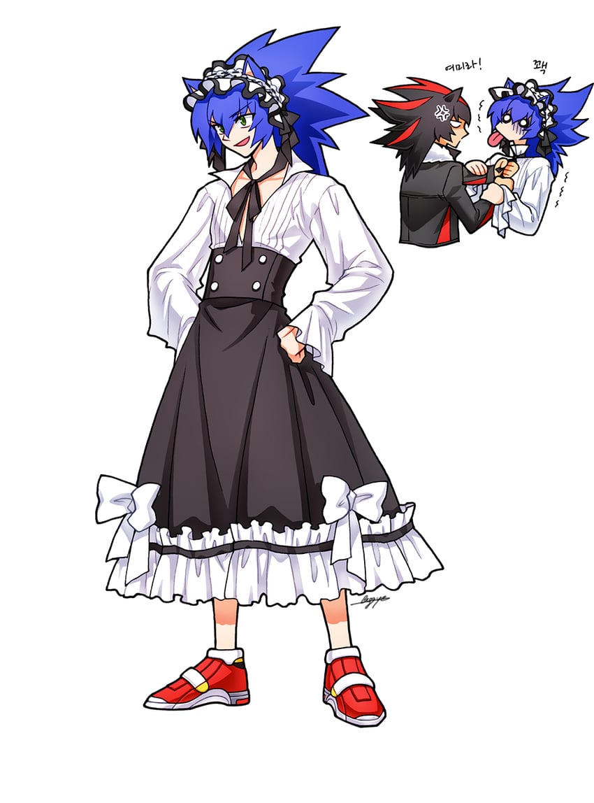 sonic the hedgehog and shadow the hedgehog (sonic) drawn by sloth_g_ya