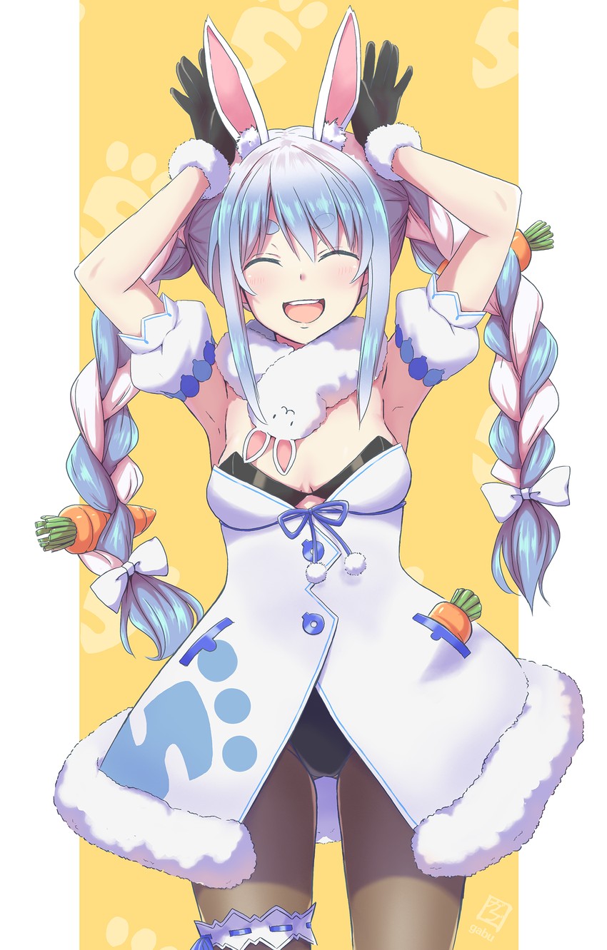 usada pekora and don-chan (hololive) drawn by gabuillust