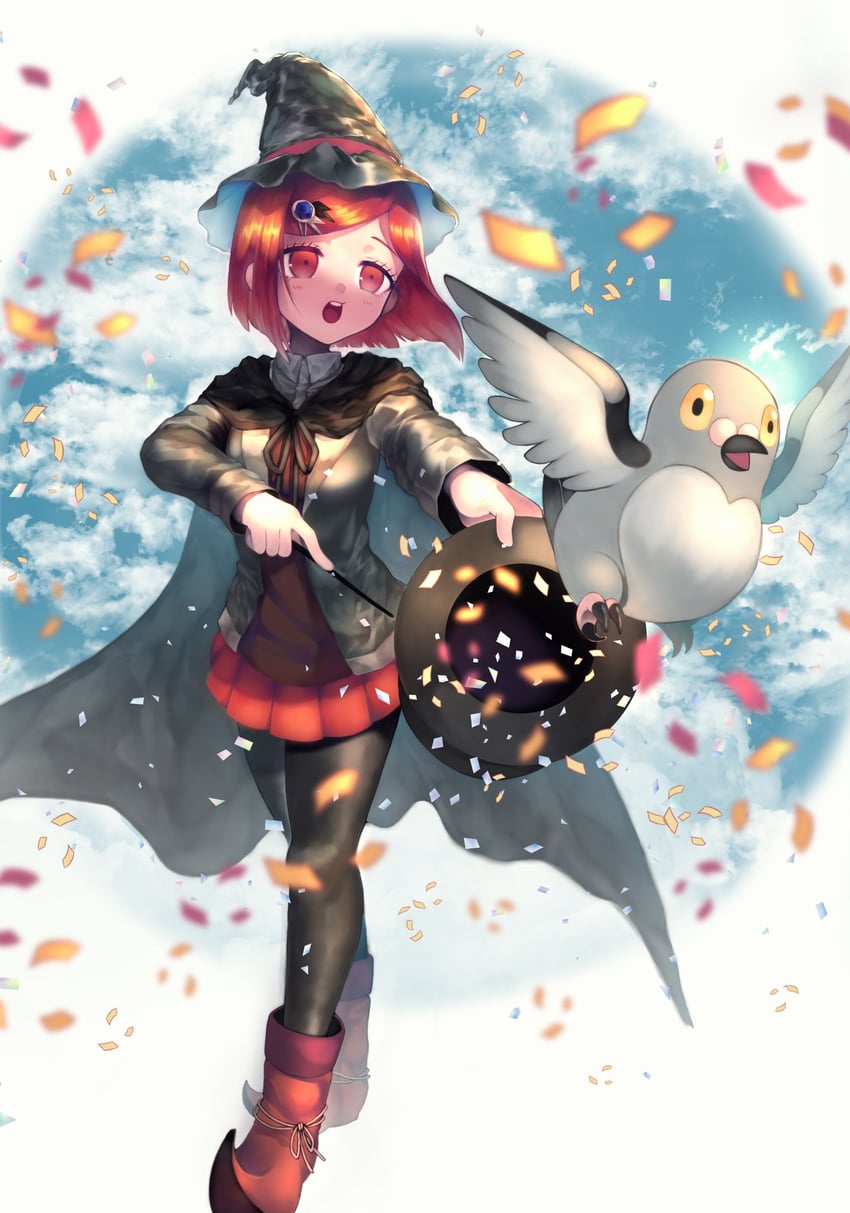 yumeno himiko and pidove (pokemon and 2 more) drawn by poporo_v3