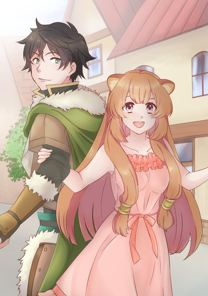 raphtalia and iwatani naofumi (tate no yuusha no nariagari) drawn by kasakasako