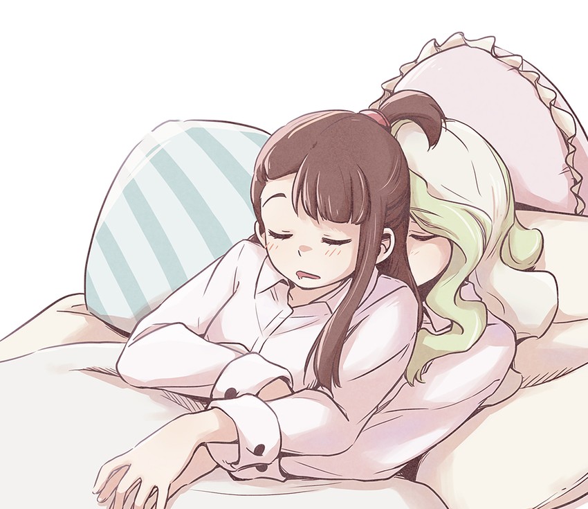 kagari atsuko and diana cavendish (little witch academia) drawn by tonton_(mathcaca24)