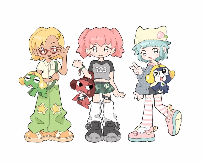 keroro, angol mois, hinata natsumi, giroro, tamama, and 1 more (keroro gunsou) drawn by ilovekongguksu