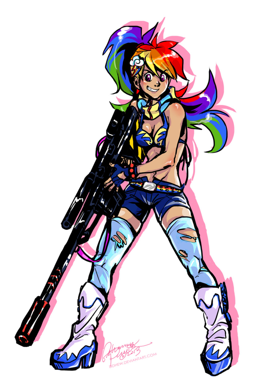 yoko littner and rainbow dash (tengen toppa gurren lagann and 2 more) drawn by sparklenaut