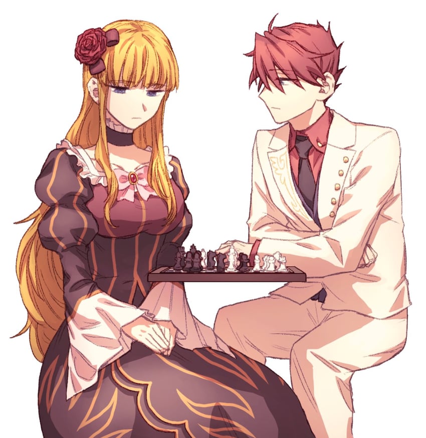 beatrice and ushiromiya battler (umineko no naku koro ni) drawn by hswoimuxk0pwr0h_(bbdan)