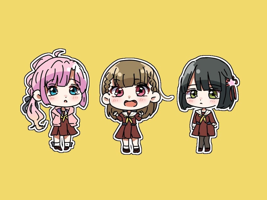 momose ginko, anyoji hime, and kachimachi kosuzu (love live! and 1 more) drawn by harusame_soup_(har_s_k)