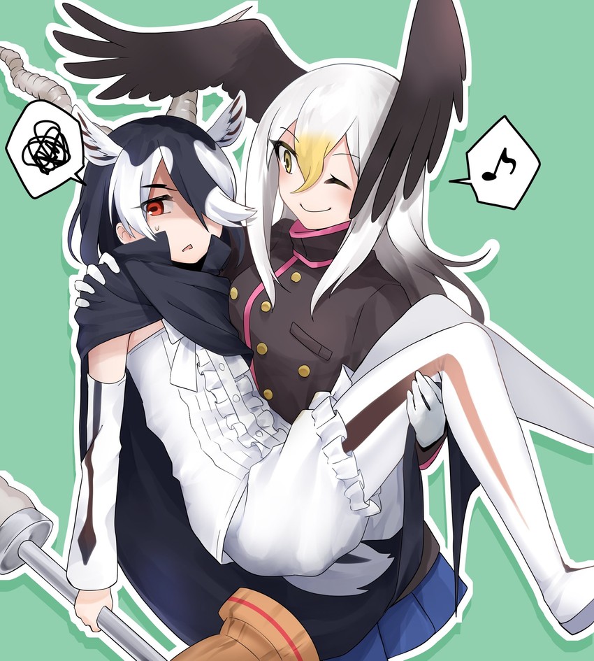 bald eagle and blackbuck (kemono friends) drawn by isobee