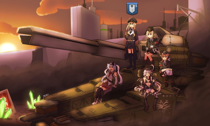 mp40, stg44, p38, c96, mg42, and 1 more (girls' frontline and 2 more) drawn by serjatronic