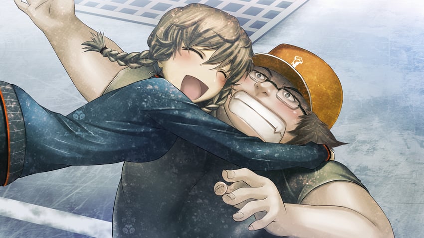 amane suzuha and hashida itaru (steins;gate and 1 more) drawn by huke