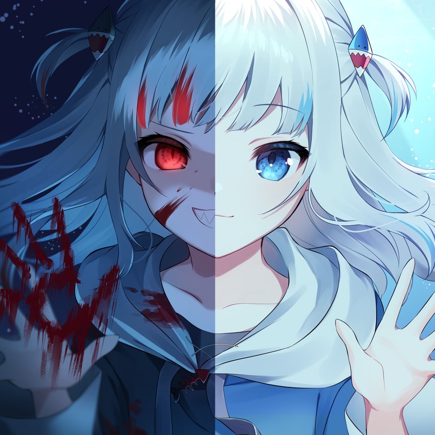 gawr gura (hololive and 2 more) drawn by mochizuki_mochi