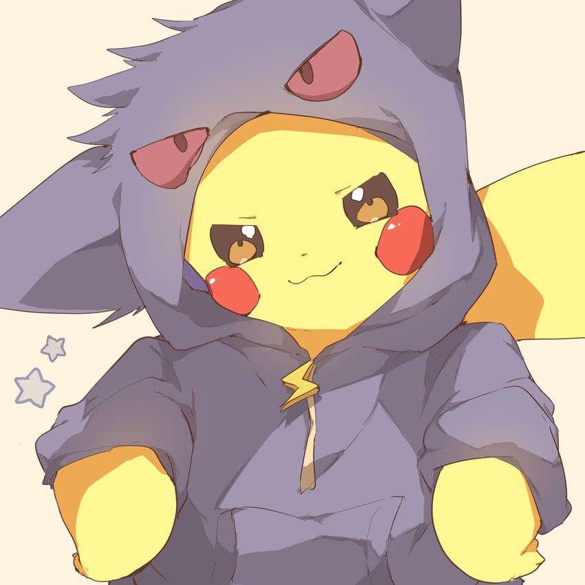 pikachu and gengar (pokemon) drawn by chiko_(chi_p_71)