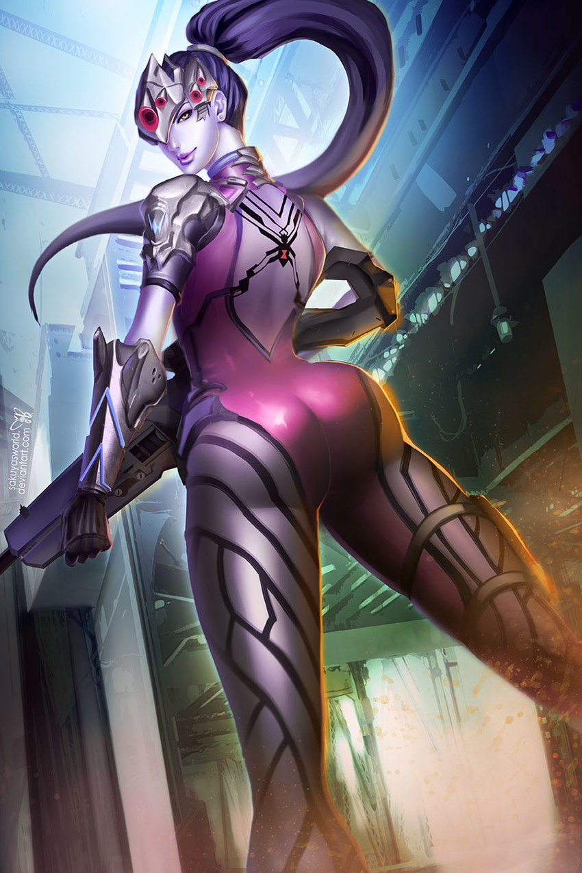 widowmaker (overwatch and 1 more) drawn by sakuyasworld