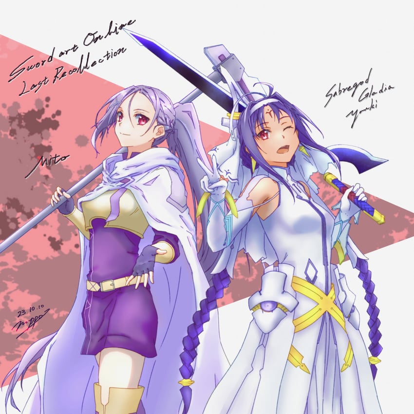 yuuki and mito (sword art online and 3 more) drawn by no-ppo