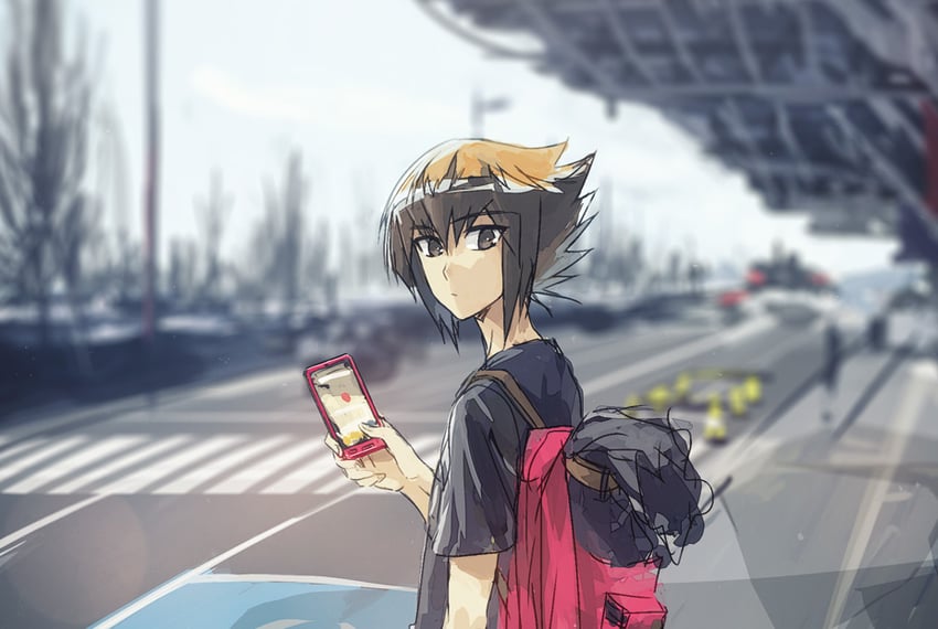 yuki judai (yu-gi-oh! and 1 more) drawn by moribuden