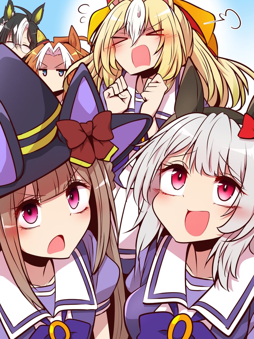 curren chan, sweep tosho, orfevre, dream journey, and durandal (umamusume) drawn by yonedatomo_mizu