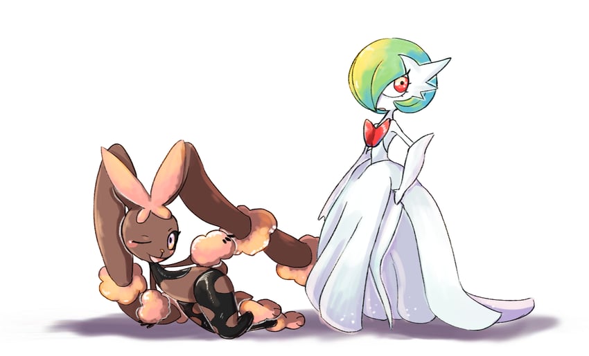 gardevoir, mega gardevoir, lopunny, and mega lopunny (pokemon) drawn by uko02200