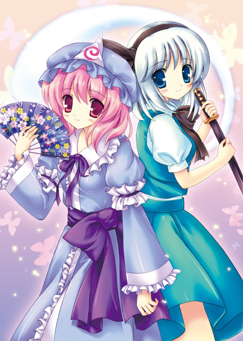 konpaku youmu and saigyouji yuyuko (touhou) drawn by fukase_ayaka
