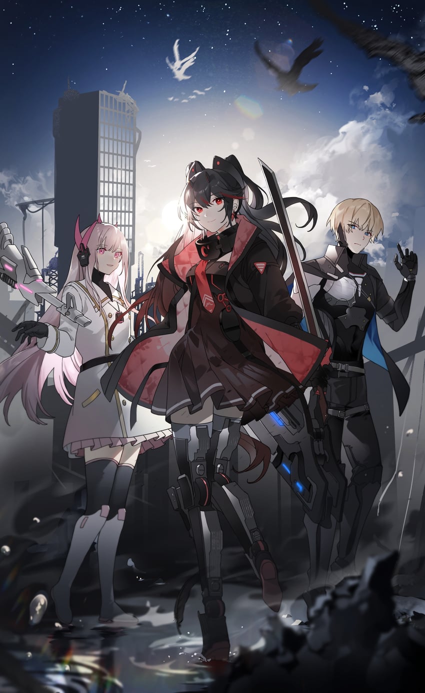 lucia, liv, lucia: plume, lee, liv: eclipse, and 1 more (punishing: gray raven) drawn by cino_(cappuccino)
